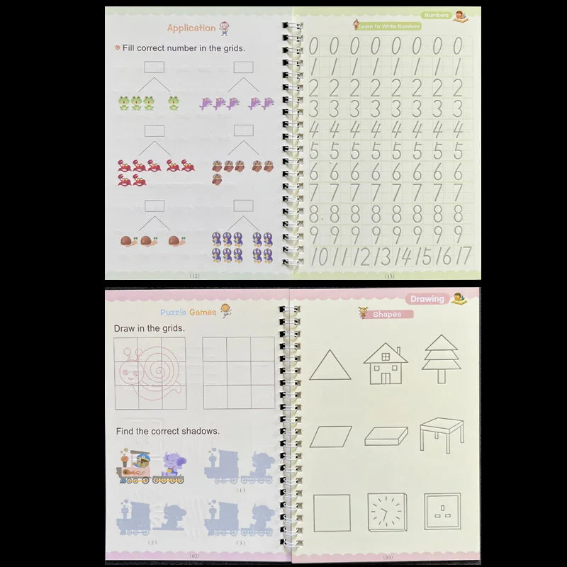 Pack 4 Cahiers Magiques d'Écriture Anglaise durables